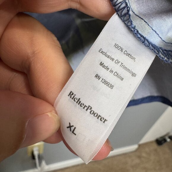 RICHER POORER stella cotton tank in blue ripple print size XL - Picture 3 of 9